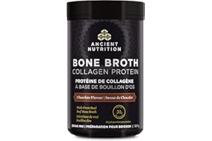 Ancient Nutrition Bone Broth Collagen Protein - Chocolate, Formulated by Dr. Josh Axe, Collagen Peptides, Supports Joints, Sk
