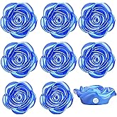 100pcs Rose Flower Spacer Beads ABS Plastic Roseflower Shape Bead Cute Roses Craft Beads Accessories Embellishments for DIY Bracelet Necklace Jewelry Making Supplies, Royal Blue