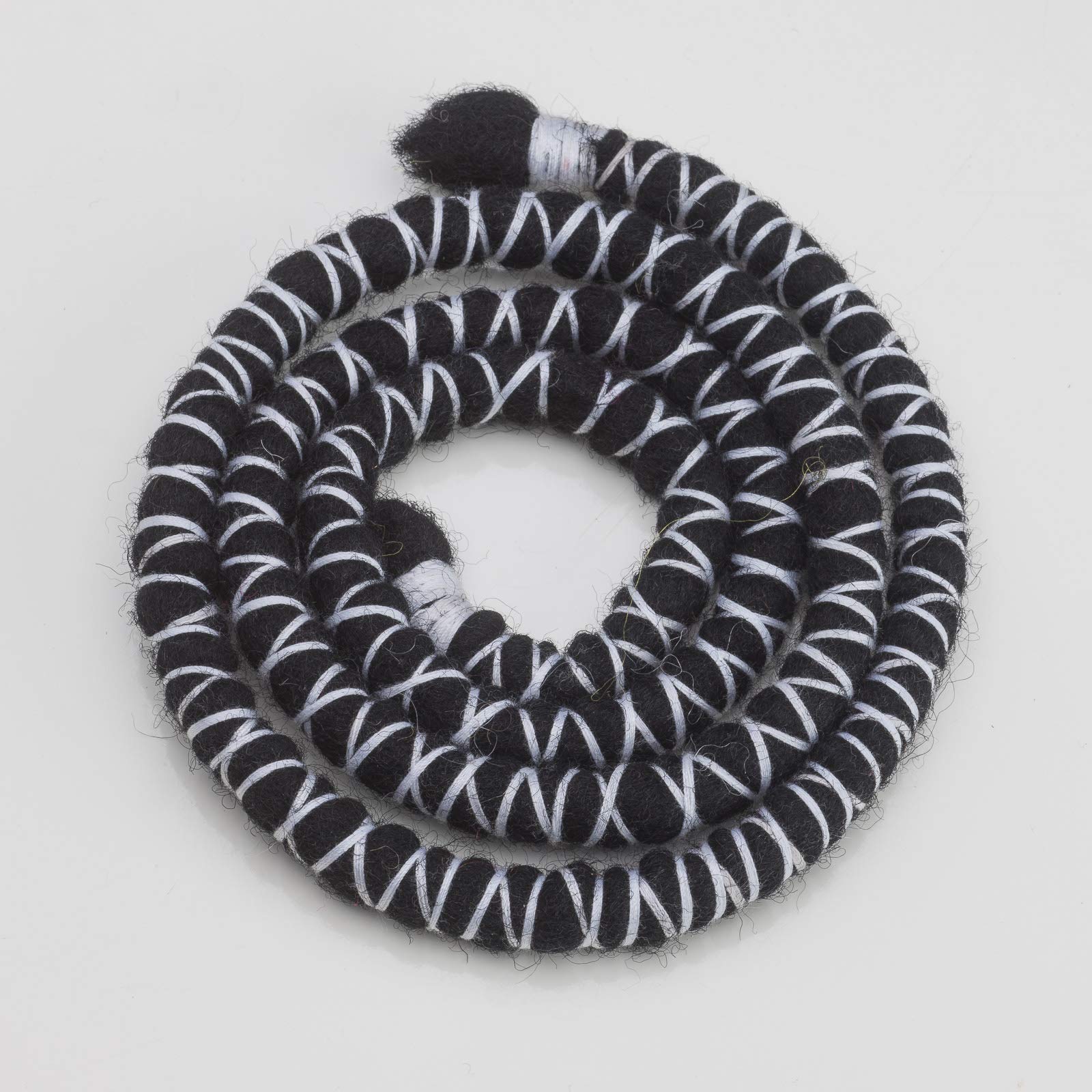 DreadLab - Bendable Spiral Dread Ties (40cm, Black with White Thread)
