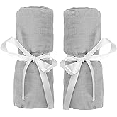 Newton Baby Fitted Sheets for Bassinet & Bedside Sleeper, Essential Bassinet (2-Pack) - Ultra-Breathable, Washable and Ultra-Soft, 100% Muslin, 19" x 35" - Grey