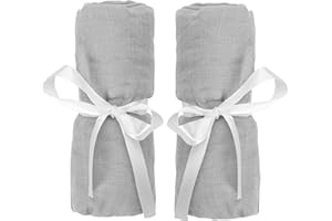 Newton Baby Fitted Sheets for Bassinet & Bedside Sleeper, Essential Bassinet (2-Pack) - Ultra-Breathable, Washable and Ultra-Soft, 100% Muslin, 19" x 35" - Grey