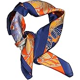 TZ Promise Women Silky Square Scarf - 27" Medium Lightweight Neckerchief Satin Head Neck Hair Wrap for Summer