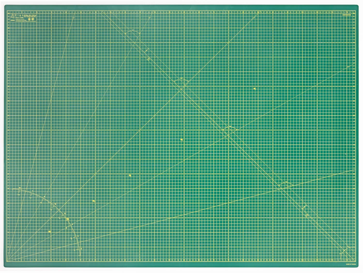 Elan A0 Cutting Mat Green, 5-Ply Hobby Board for Crafts 120X90 CM, Extra Large Self Healing Cutting Mat A0, Extra Large Craft Board Green