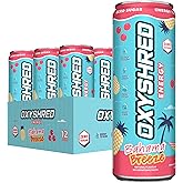EHP Labs OxyShred Healthy Energy Drink - Zero Sugar Energy Drinks with Amino Acids, Green Tea Extract, Vitamin C & L Carnitine - Zero Carbs, Zero Calories, Clean Caffeine, Bahama Breeze (12-Pack)