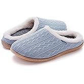 WHITIN Women Arch Support Fuzzy Knitted Slipper Warm Slip On House Shoes