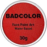 Devil Red Face Body Paint(30gm), Water Activated Face Painting Kit for Kids & Adults Party, Professional Non Toxic Facepaints for Halloween Demon Clown Joker Costume Cosplay & Stage SFX Makeup