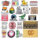 Huquary Funny Enamel Pins Cute Backpack Badge Pin Assorted Cartoon Enamel Lapel Badge Brooch for Backpacks Hats Shoes