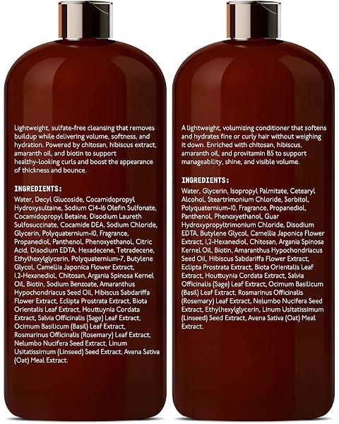 DEL SUR CURLY HAIR SHAMPOO AND CONDITIONER SET | CURL DEFINING, VOLUME & HYDRATION | 16 FL OZ EACH | WITH CAMELLIA JAPONICA, HIBISCUS & AMARANTH OIL | FOR CURLY, WAVY & COILY HAIR | WOMEN & MEN