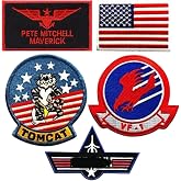 Pete Mitchell Mav Flight Patch (5 PC Set Hook Fastener)