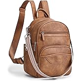 SYTRAH Small Backpack Purse for Women, Mini Backpack Vegan Leather with RFID Blocking & Tablet Pocket, Cute Shoulder Handbag for Travel, School & Work Brown