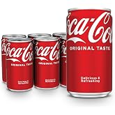 Coca-Cola Soda Soft Drink Mini Cans, 7.5 fl oz, 6 Pack | Carbonated drink with classic cola flavor