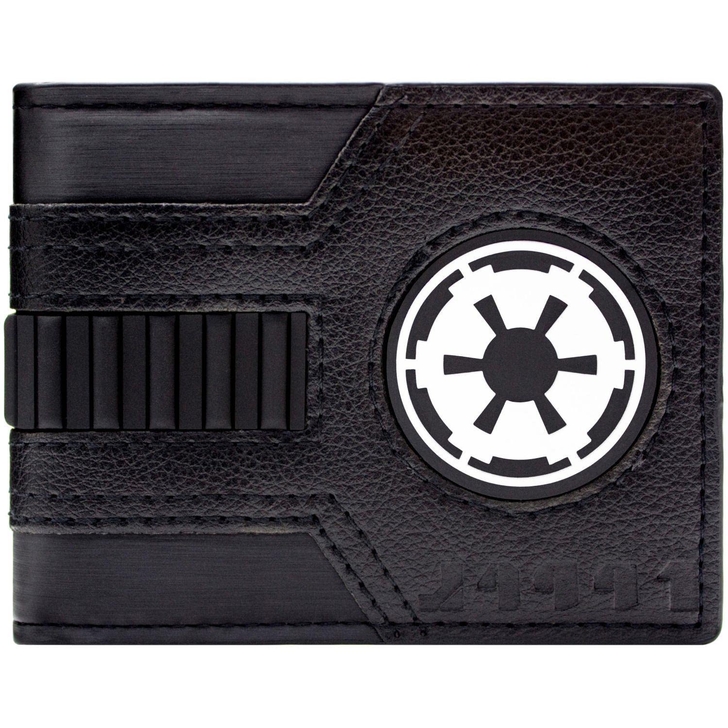 The Empire Strikes Back Star Wars Galactic Empire Tie Fighter Suit Black ID and Card Bi-Fold Wallet, One Size