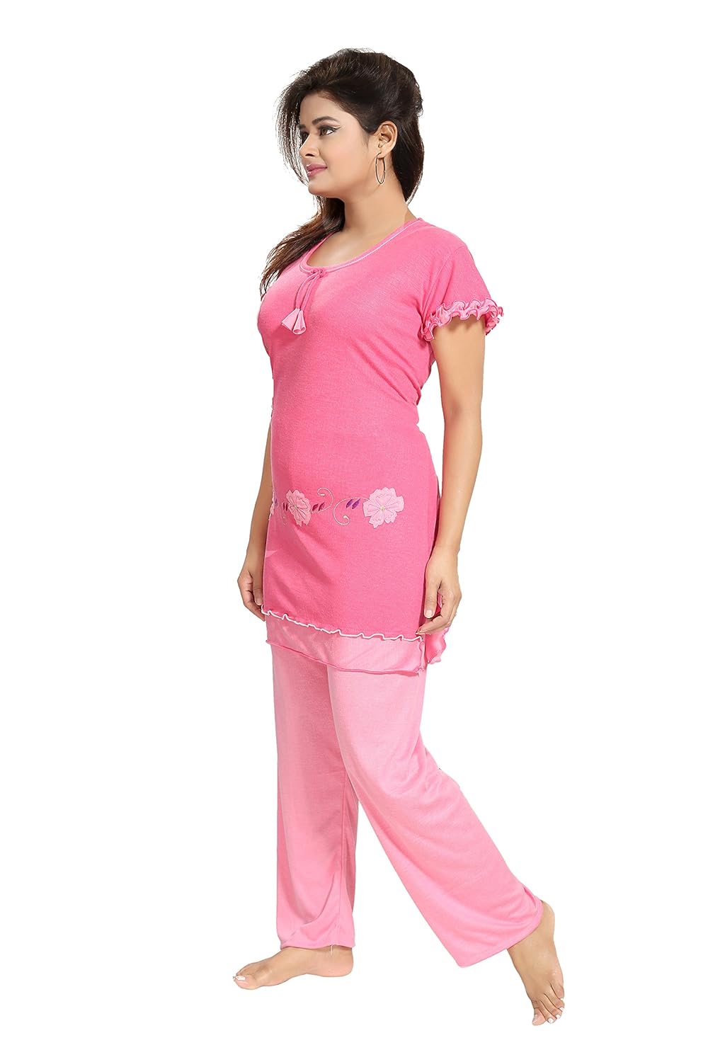 noty????women's cotton hosiery nightwear(rsns1, pink,free size)