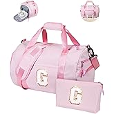 Vogewood Dance Recital Gifts, Girls Travel Duffle Bag, Kids Initial Overnight Bags with Shoe Compartment, Personalized Weekender Bag with Makeup Pouch, Gift for 5 6 7 8 9 10 Year Old Kid (Letter G)