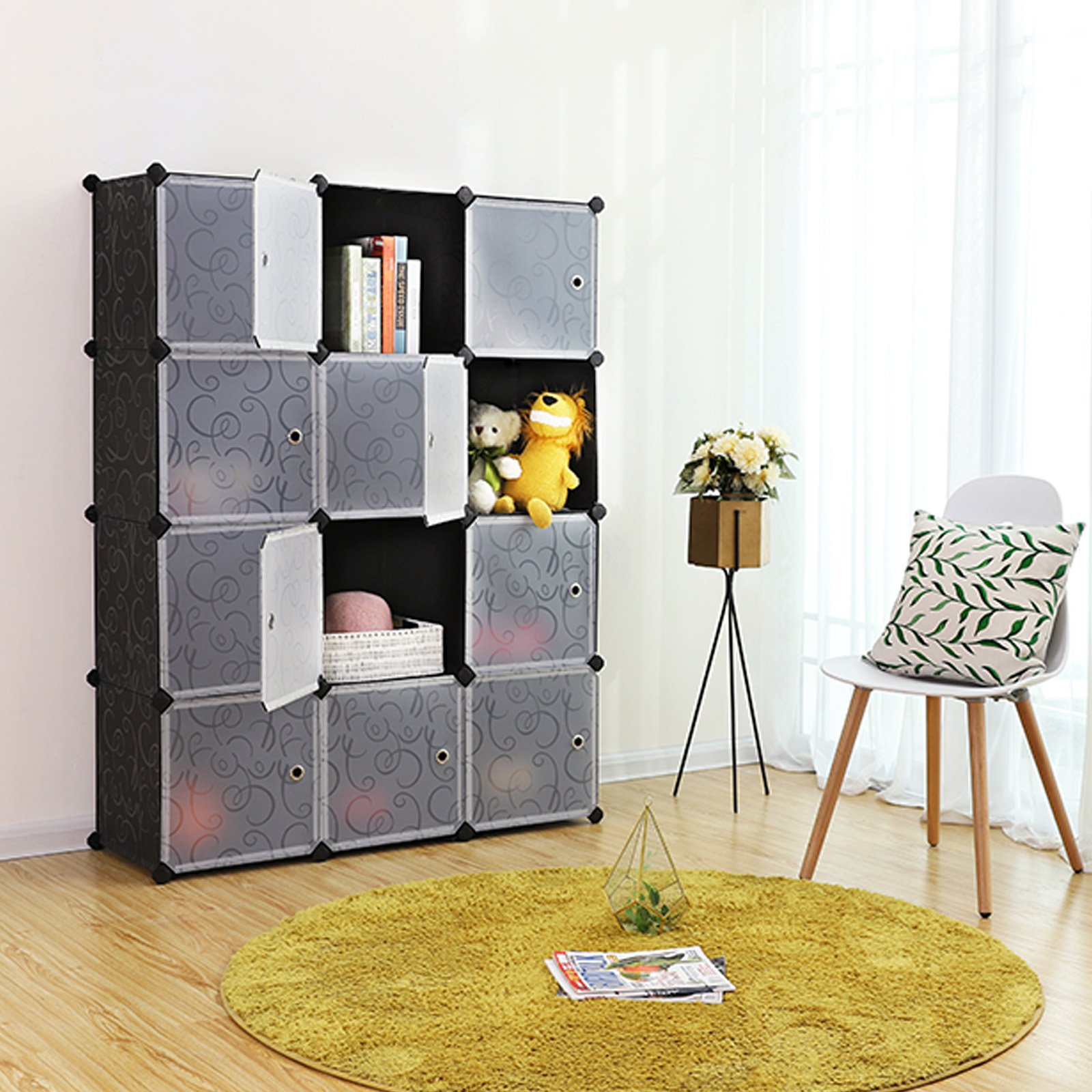 SONGMICS Cube Storage, 9Cube Plastic Organizer, DIY Modular Closet