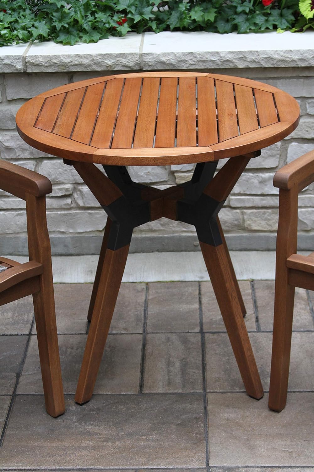 teak bistro set on Outdoor Interiors Z30110na 30110na Eucalyptus Bistro Table 30 X 30 X 30 Brown Garden Outdoor Amazon Com