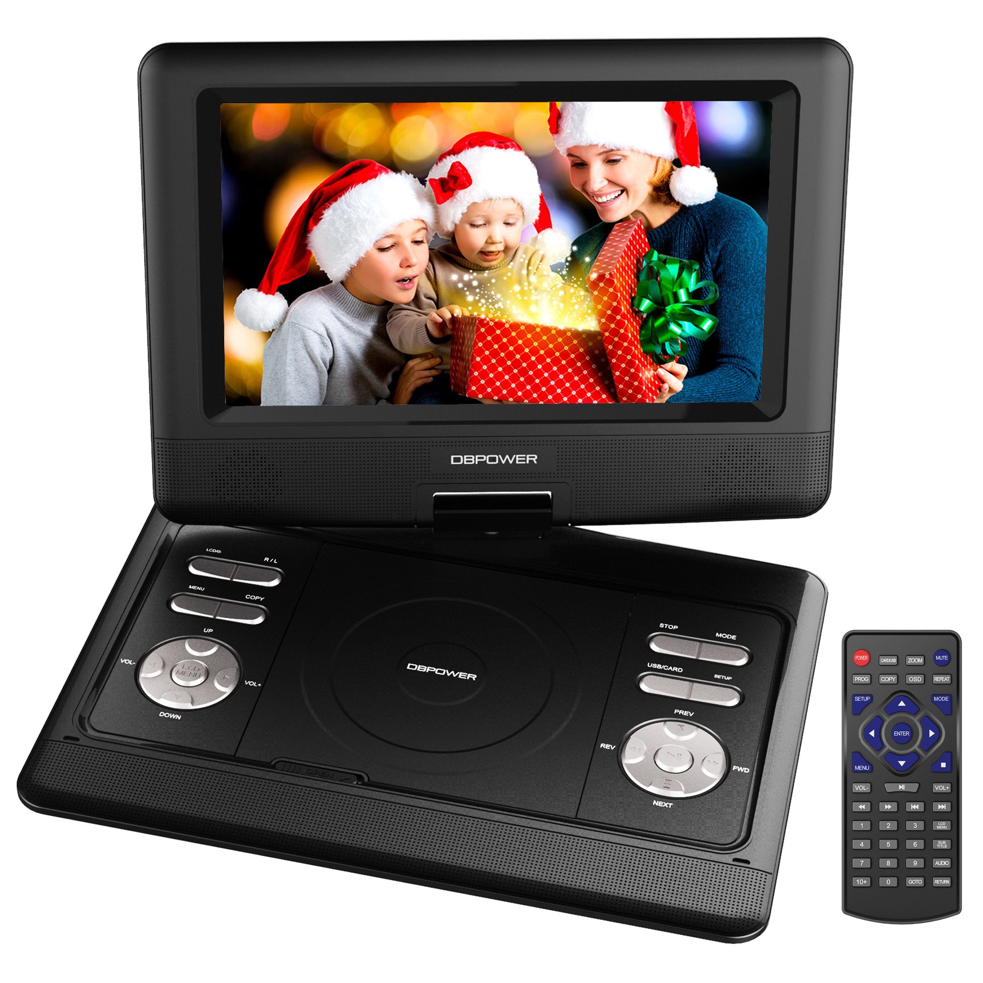 DBPOWER 13.5" Portable DVD Player 4 Hour Rechargeable Battery Swivel