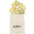 Stiles 30 Premium Numbers and Symbols for Tile Board, No Tile Letters and Letter Board Included, Changeable Wooden Crossword Pieces for Letter Boards, Gold