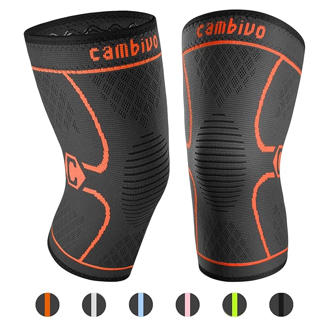 Cambivo Knee Support Brace, Knee Compression Sleeve for Running