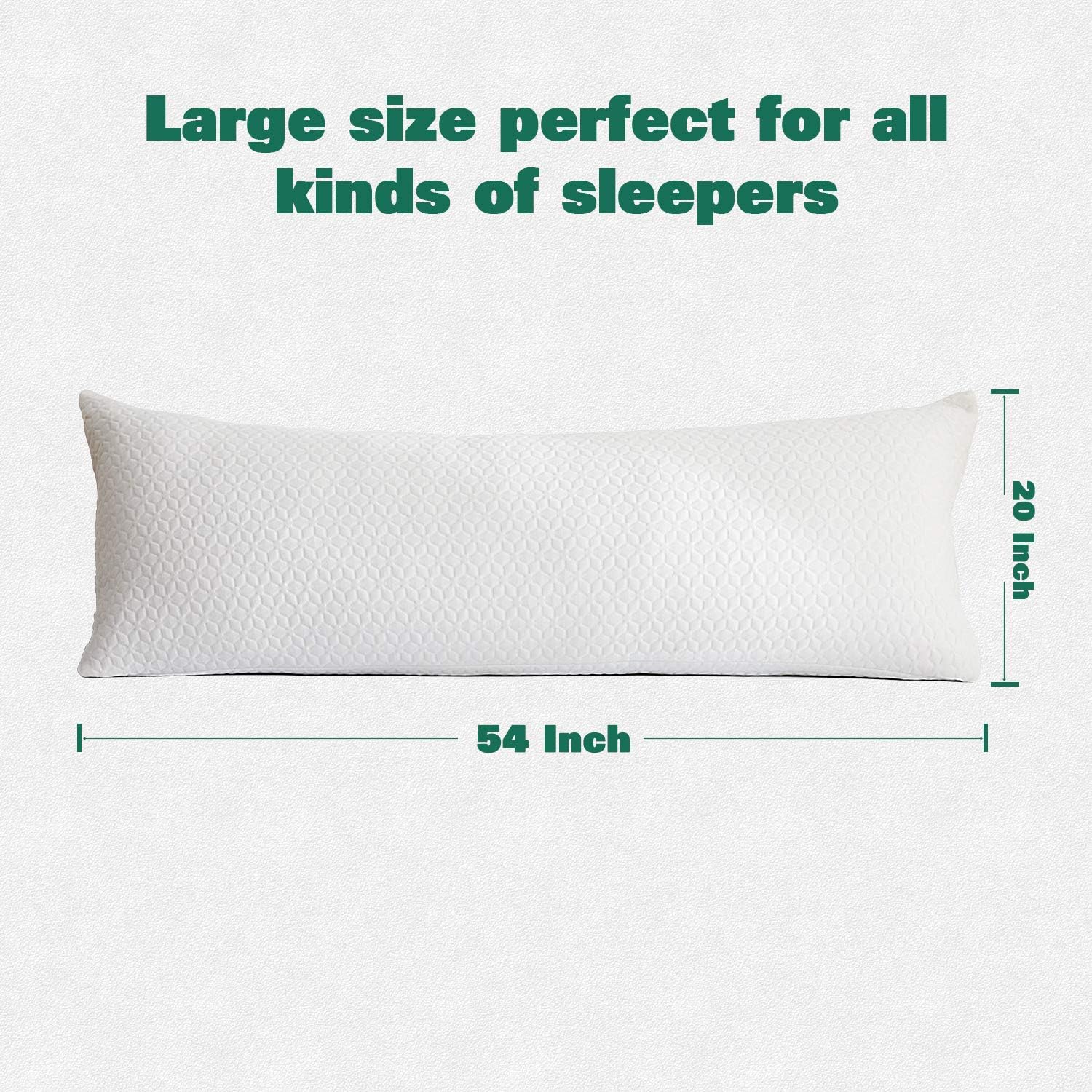 Yalamila Full Body Pillow Set for Adults, Soft Long Bed Pillow, Body Piilows Set with Pillowcase, Removable Zippered Bamboo Cover Cooling Breathable, 20x54 inch, Body Pillow Insert with Cover: Home & Kitchen