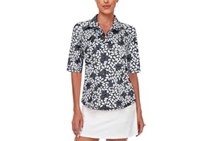 MISYULA STYLE Misyula Womens Golf Shirt Quick Dry Half Sleeve Quarter Zip Polo Workout Tops Tennis Shirts M-3XL
