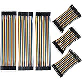 REXQualis 240pcs Dupont Wire Kit, 10cm and 20cm Jumper Cables, 40-Pin M-F/M-M/F-F, Breadboard Jumper Ribbon Cables Kit Compat