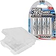 ANSMANN AA Rechargeable Batteries 2850mAh high-capacity high-rate rechargeable NiMH AA Batteries for flashlight, camera, radio etc. (4-Pack) + Battery Case protection for 4 AA and AAA Batteries (5035092-590-1)