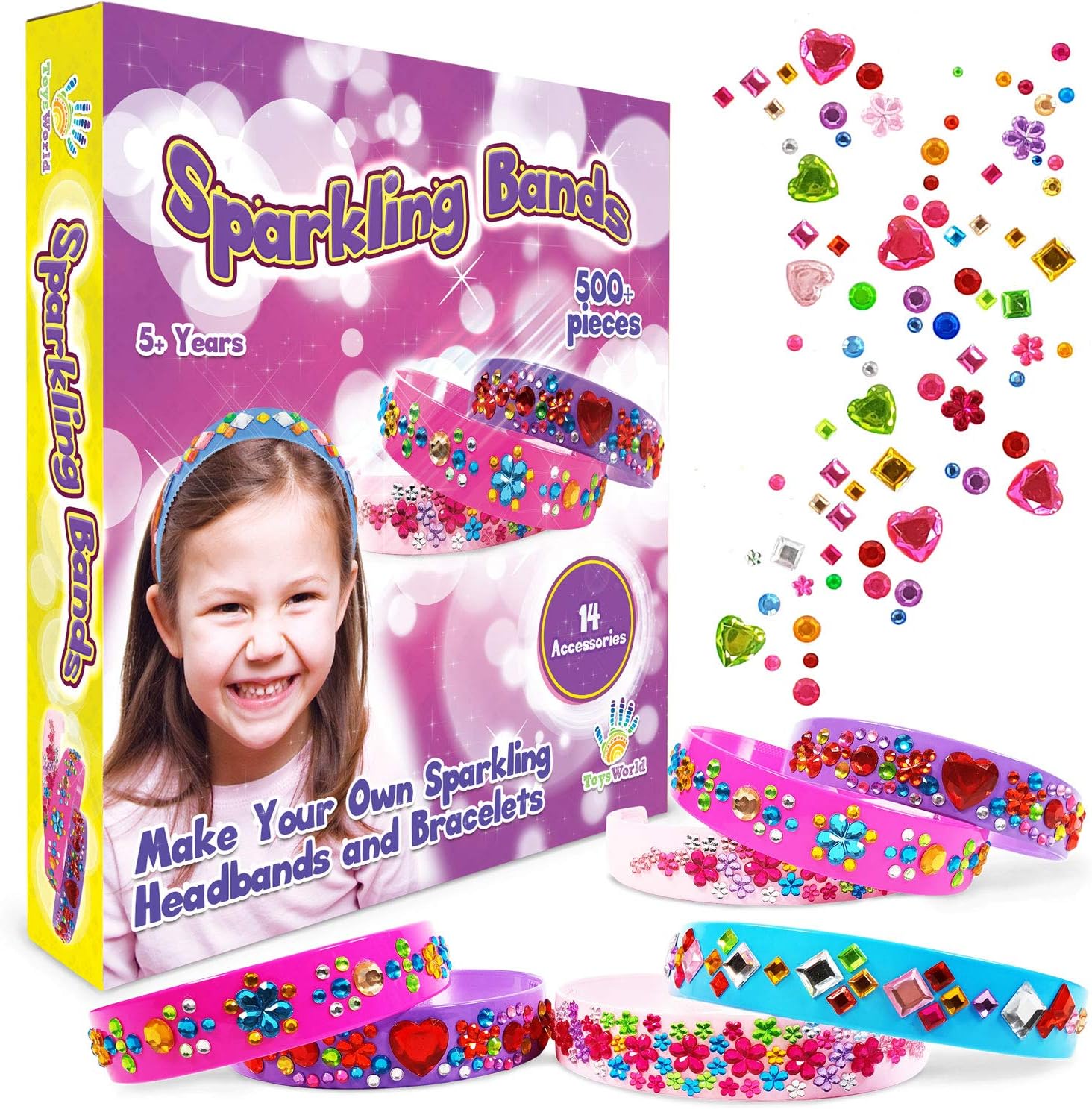 DIY Sparkling Bands Stylish Sparkle Headbands and Blinglets with Sticky Bling Style Jewel Pieces 6 Fashion Headbands 500+ Accessories Sticky Pattern Art and Craft Decorate Bracelets and Bangles