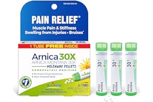 Boiron Arnica Montana 30X Homeopathic Medicine for Relief from Muscle Pain, Muscle Stiffness, Swelling from Injury, and Discoloration from Bruises - 3 Count (240 Pellets)
