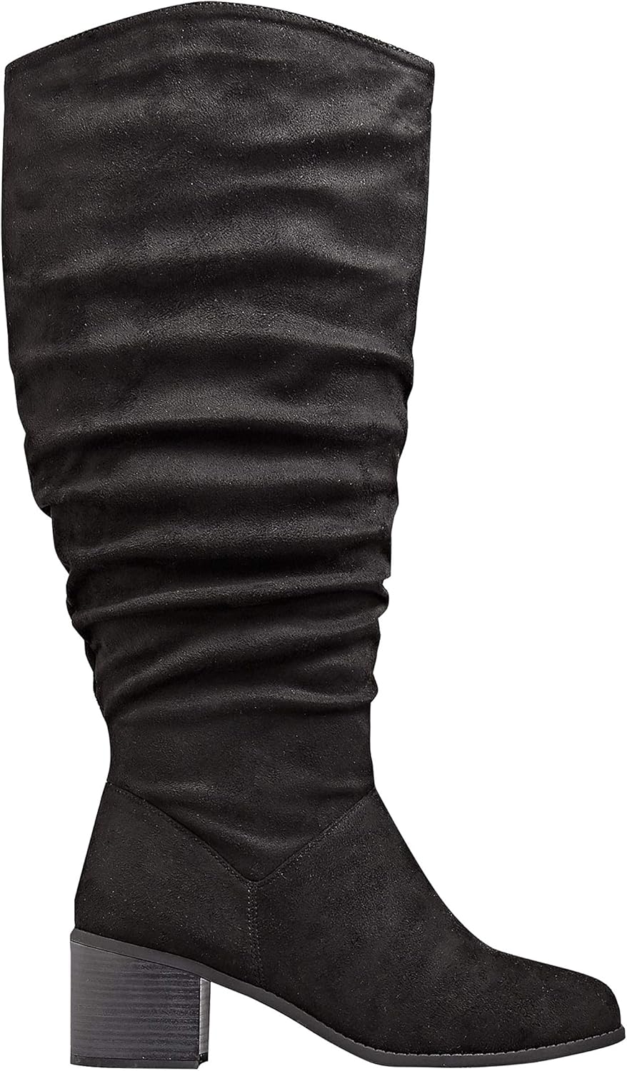 Yours Clothing Women's Knee High Ruched Heeled Boots in Extra Wide Fit