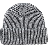 Home Prefer Mens Winter Hat Rib Knit Beanie Hat for Men Women Warm Cuff Beanie for Running Cycling Snow Ski Beanie