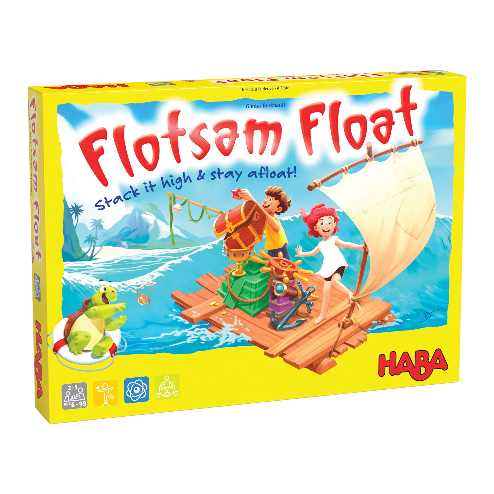 HABA 306699 Flotsam Floats- A stacking and balancing game for 2 to 5 seafarers ages 6 years and older- English version (Made in Germany)