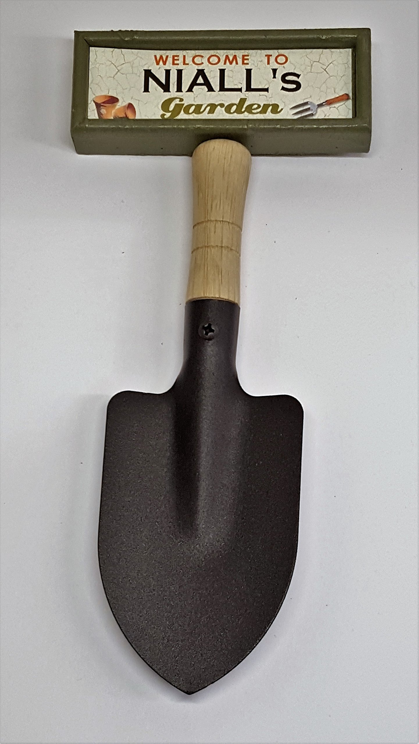tlm wholesale Welcome to Niall's garden hanging shovel sign
