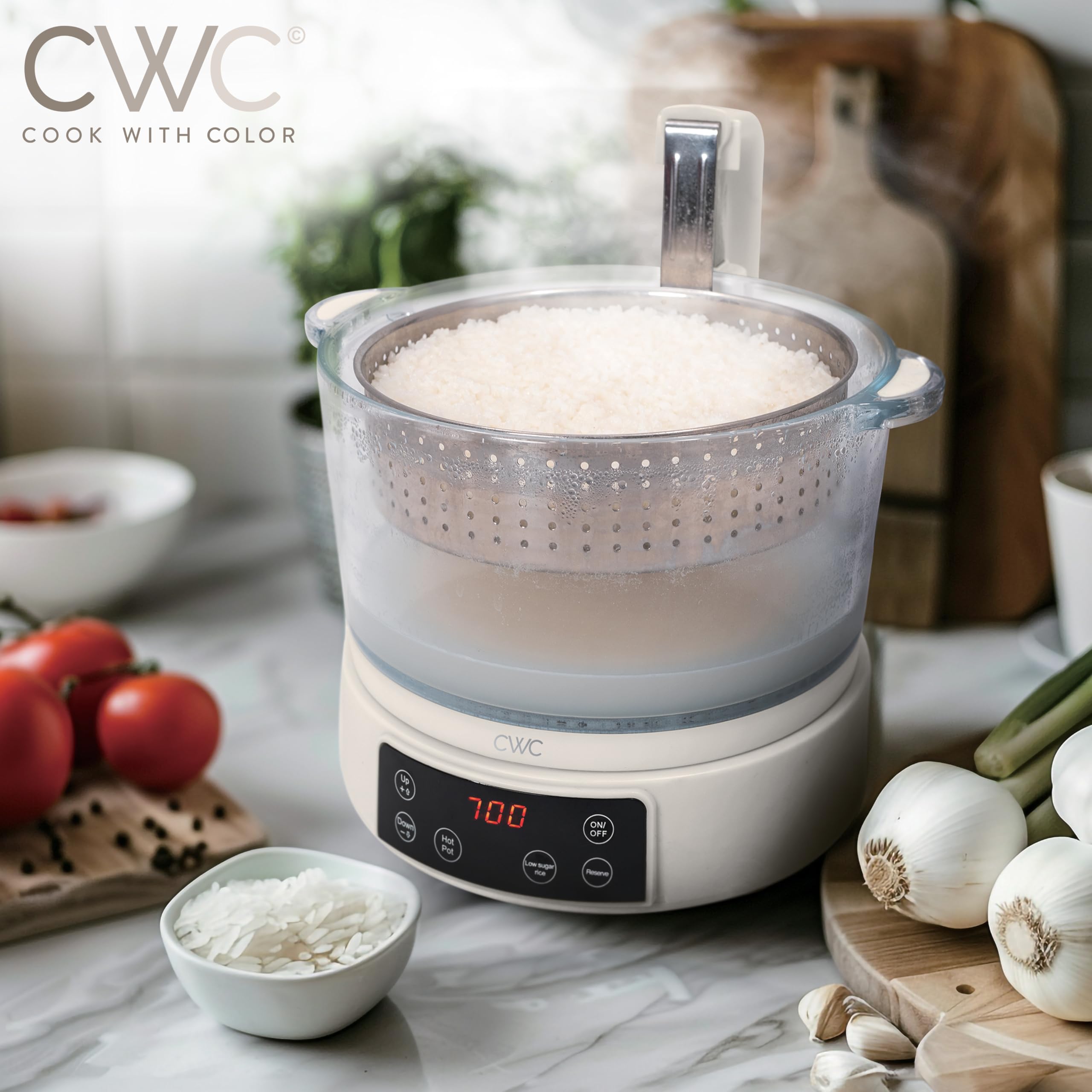 Mua COOK WITH COLOR 3L Glass Low Carb Rice Cooker - Makes 6 Cups Cooked ...