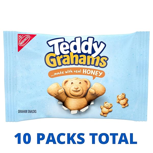 TEDDY GRAHAMS HONEY GRAHAM SNACKS, 10 KIDS SNACK PACKS