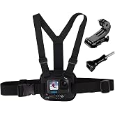 Suptig Chest Mount, Adjustable Chest Strap, Breathable Material Compatible for Gopro Hero 12 Hero 11 Hero 10 Hero 9 Hero 8 Hero 7 Hero 5 Hero 4 Hero 3, AKASO, DJI osmo and More Action Cameras (Black)