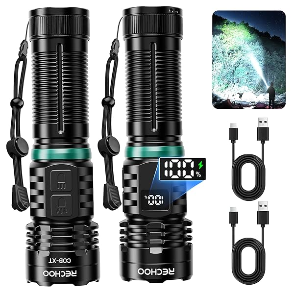 RECHOO RECHARGEABLE FLASHLIGHTS HIGH LUMENS, 990000LM LED FLASHLIGHT...