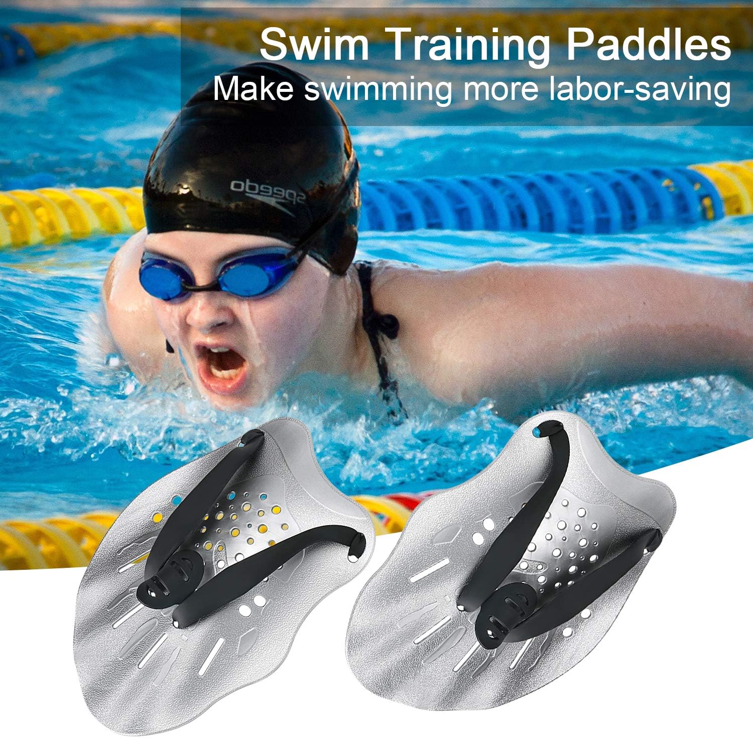 Contour Swim Paddles Hand, Swim Training Hand Paddles with Adjustable Straps, Swimming Hand Paddles for Women and Men : Sports & Outdoors