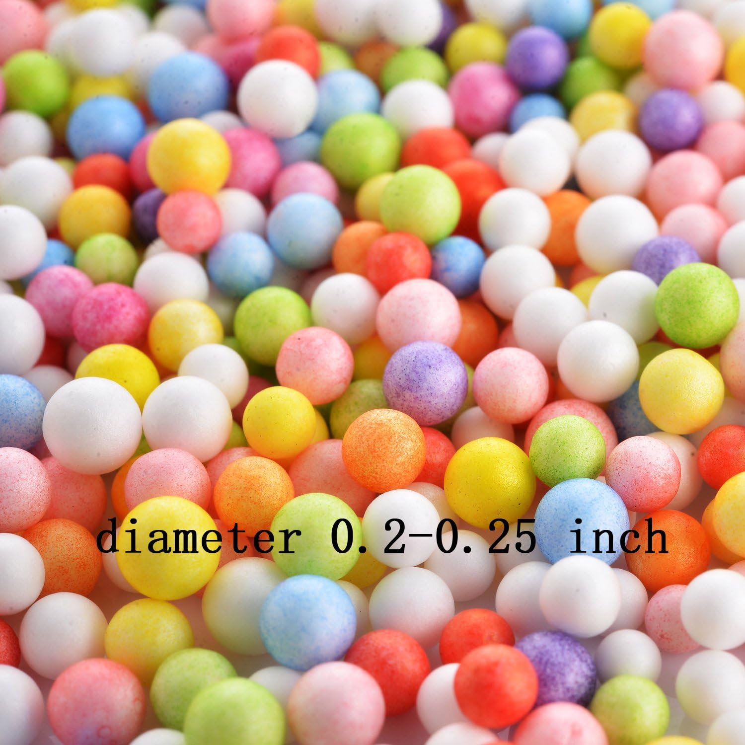 Foam Beads for Slime - 6 Pack Big Foam Balls 0.2-0.25 Inch Plus Bonus Fruit Splice, Glitter Sequins - Decorative Ball Arts Crafts Supplies For Kid's DIY Craft, Crunchy Slime, Party Decorations