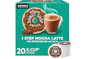 The Original Donut Shop Mocha Latte, Single-Serve Keurig K-Cup Pods, Flavored Coffee Pods, 20 Count