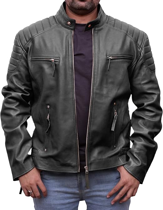 Areena Design Mens Real Leather Jacket Transition Biker Jacket With Hooded Modern 2in1 Leather Faux Leather Clothing Accessories Urbytus Com