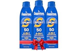 Coppertone Sport Sunscreen Spray SPF 50, Water Resistant Sunscreen for Body, Broad Spectrum Spray Sunscreen SPF 50, Bulk Suns