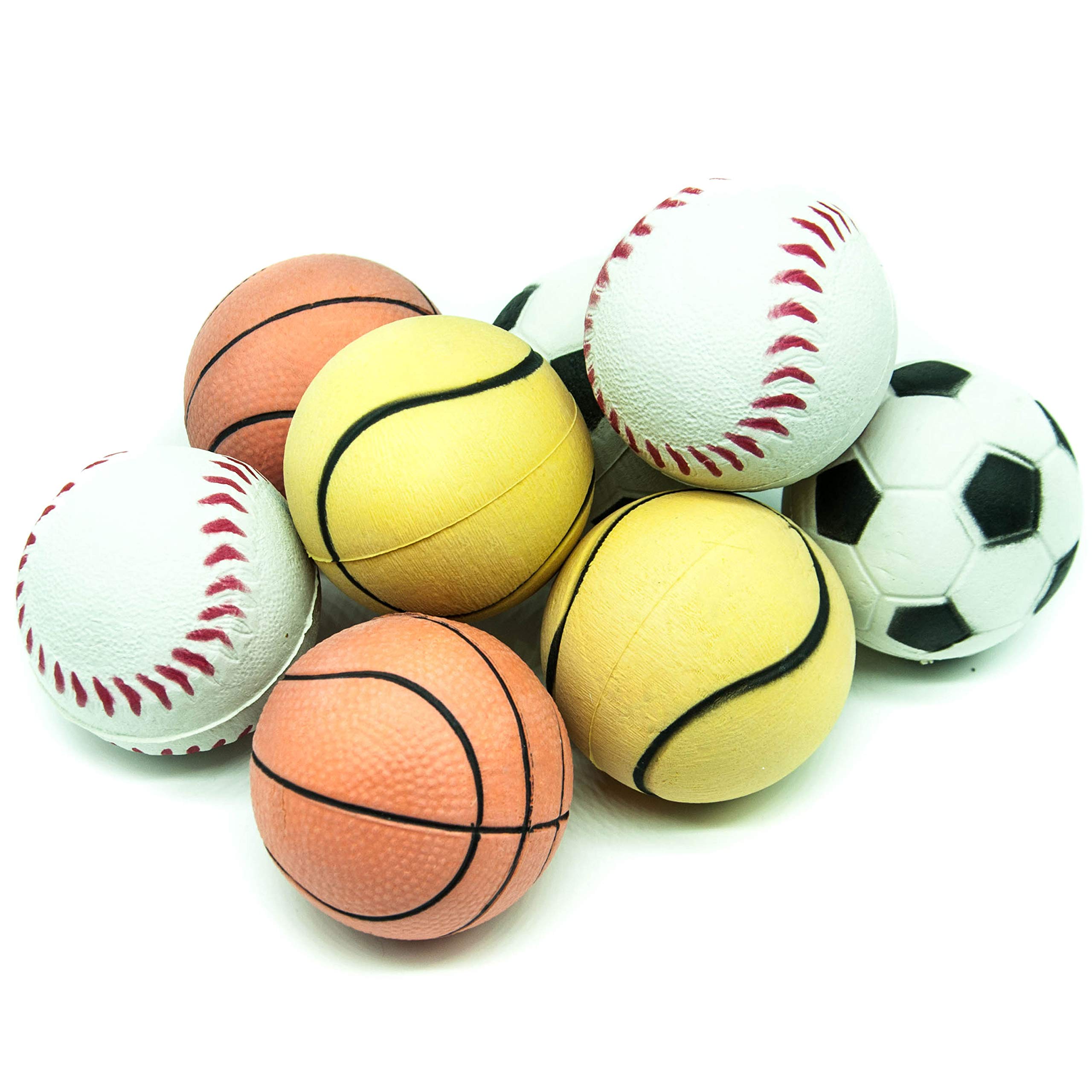 Petopedia 8x 6cm Rubber Dog Balls – HIGH BOUNCE Floating Toy Ball – Sports, Solid Core, Sponge, Interactive Toys for Puppies, Small and Medium Dogs (Assorted, 8 BALLS)