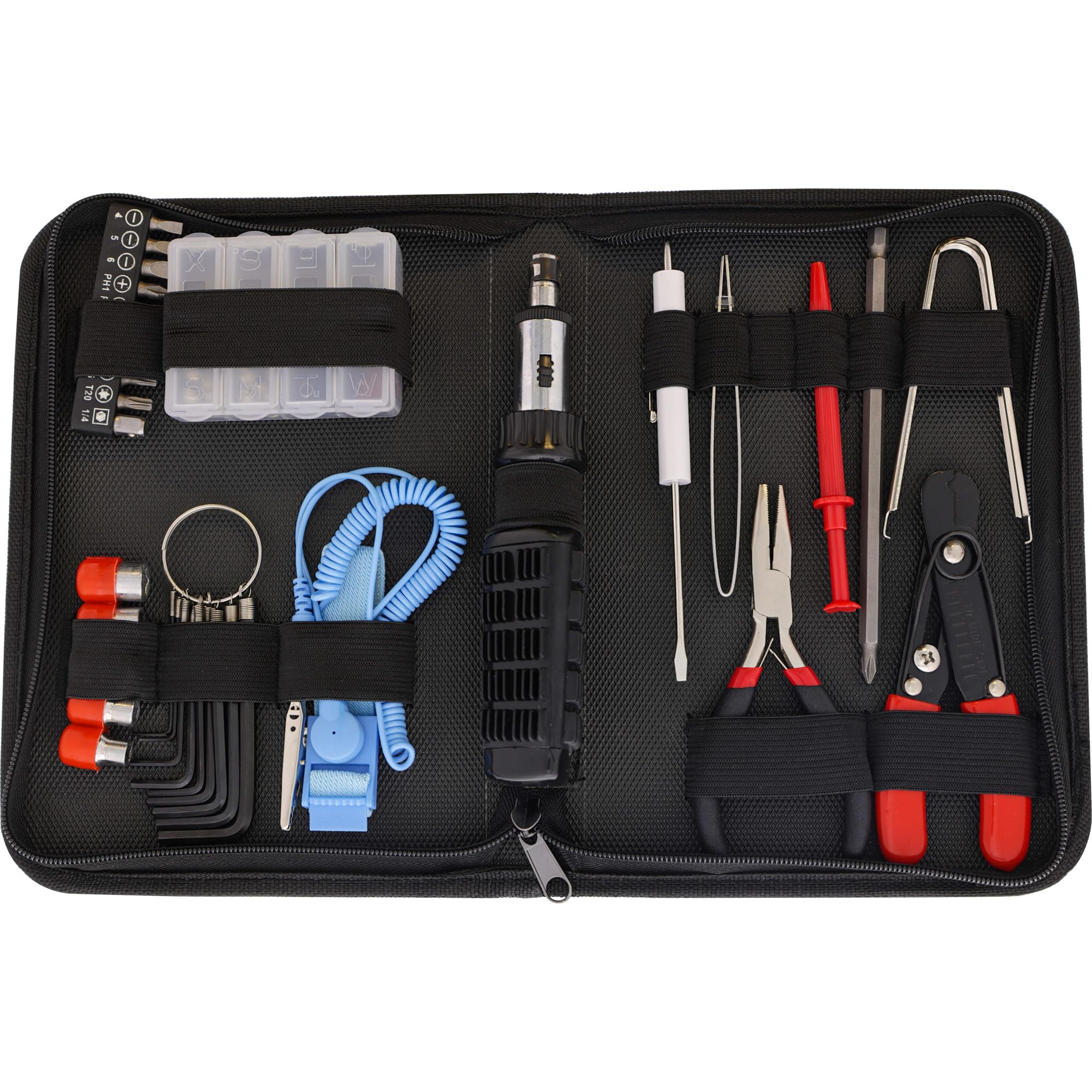 InLine 43018 Computer and Electronics Tool Kit, 34 Pieces - Black, Phillips, Flat Head Screwdriver Set