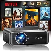 [Built-in Apps/4K Support] Smart Outdoor Projector with WiFi and Bluetooth, Movie Projector, DoIby Audio with Dual Speaker, A