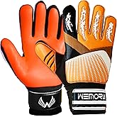 WEMORA Soccer Goalie Gloves for Kids Youth Junior Boys 4mm Anti Slip Strong Grips Palm Football Goalkeeper Gloves