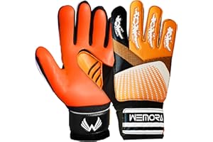 WEMORA Soccer Goalie Gloves for Kids Youth Junior Boys 4mm Anti Slip Strong Grips Palm Football Goalkeeper Gloves