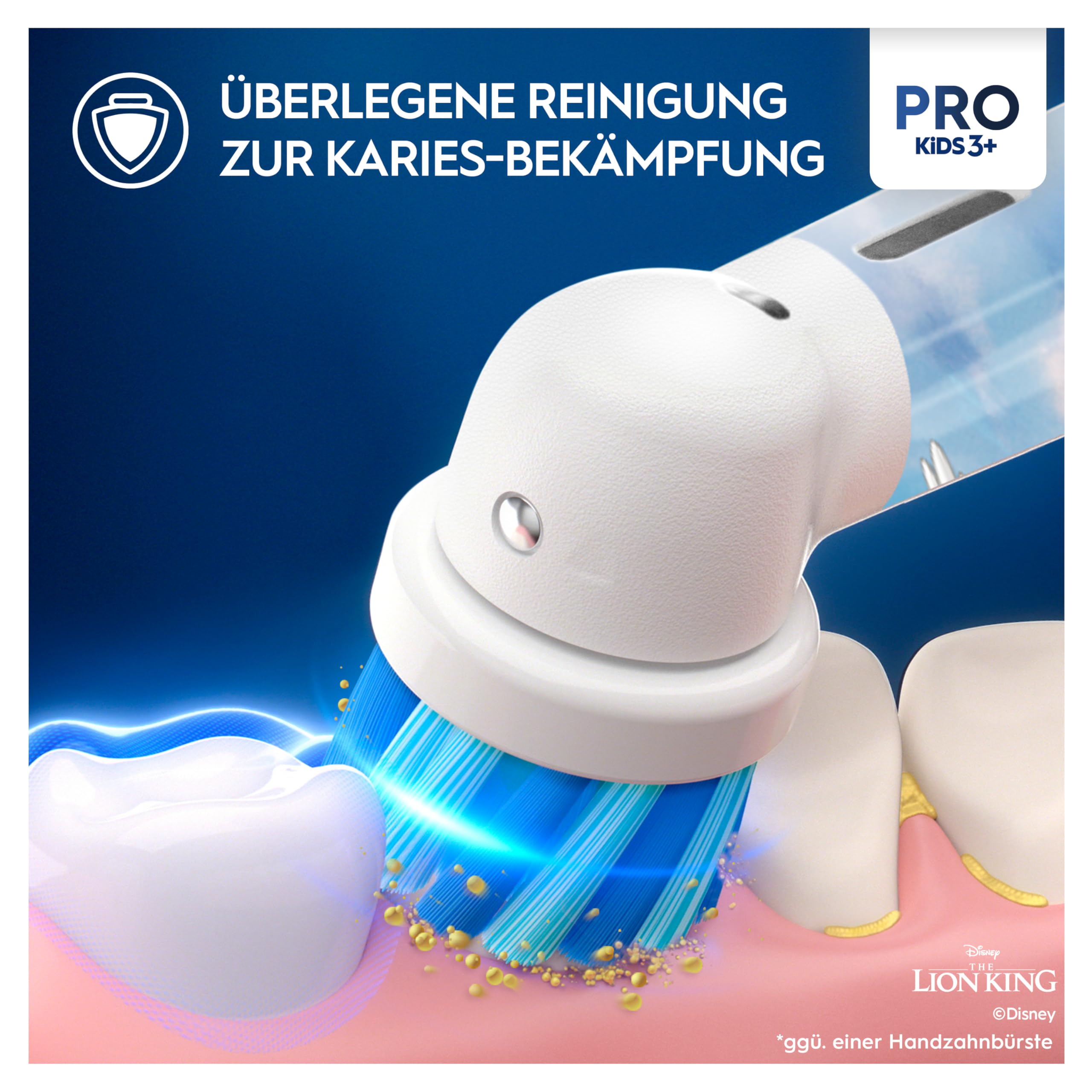 Oral-B Pro Kids König der Löwen Elektrische Zahnbürste für Kinder — Electric Toothbrush ab 3 Jahren inkl. 1 Aufsteckbürste, Reise-Etui und 2 Putzmodi für Zahnpflege, Weiß/Rot 3