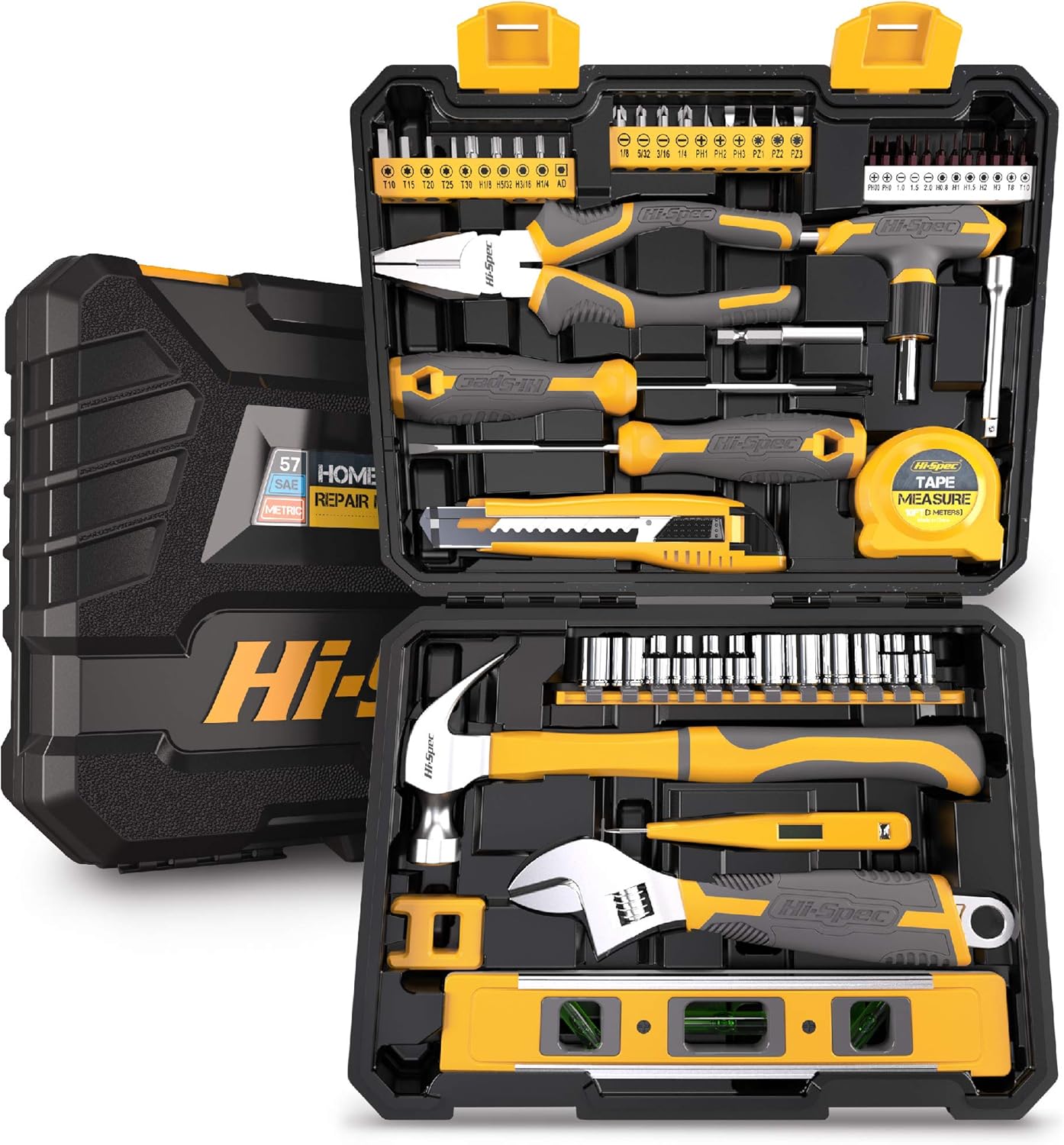 HiSpec 55 Piece Home & Garage Tool Kit Set. Full Set of Complete