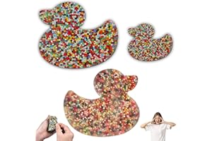 HICYOO 2PCS Duck Picky Pad Skin Picking Fidget Toy, Silicone Big Picking Fidget Pad More Beads Trichotillomania Toys for Skin Pickers ADHD OCD Relax Anxiety Toy for Adults Teens (TwoDucks)